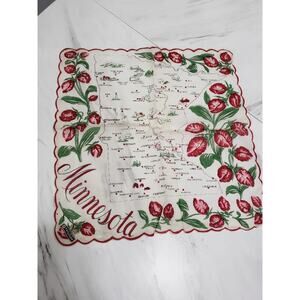 Vintage‎ Franshaw 1960's MINNESOTA Ladies Handkerchief Hanky state souvenir mcm